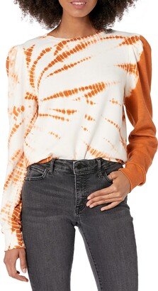 Women's Jean Puff-Sleeve Fleece Sweatshirt