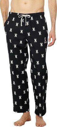 Woven Poplin Lounge Pants (Black) Men's Pajama