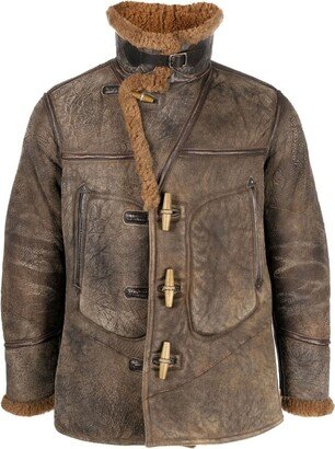 Ideford shearling-lined leather jacket