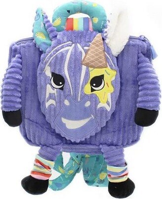 TriAction Toys Les Delingos Corduroy Backpack Plush | Kiprokos the Zebra