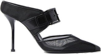 Punk Buckle Heeled Mules