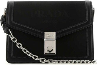 Embossed Logo Chain Shoulder Bag