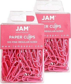 JAM Paper & Envelope JAM Paper Small Paper Clips Pink 2 Packs of 100 (42186872a) 42186872A