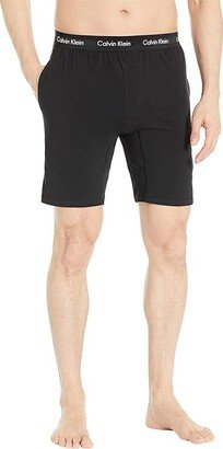 Cotton Stretch Lounge Sleep Shorts (Black) Men's Pajama