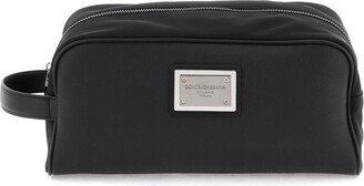 Leather and nylon vanity case-AB