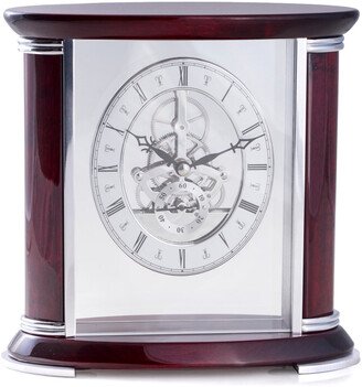 Luxemburg, Lacquered Rosewood & Stainless Steel Accents Quartz Clock