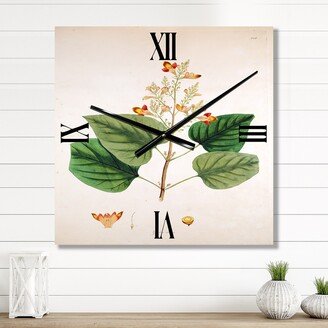 Designart 'Vintage London Plants XII' Farmhouse wall clock