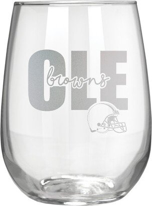 NFL Cleveland Browns The Vino Stemless 17oz Wine Glass - Clear