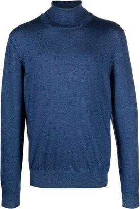 D4.0 Mélange-Effect Virgin Wool Roll-Neck Jumper