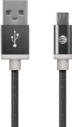 AT&T® Charge & Sync Braided USB to Micro USB Cable, 5ft (Black)