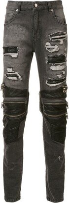 Zipped Ripped Skinny Jeans-AA