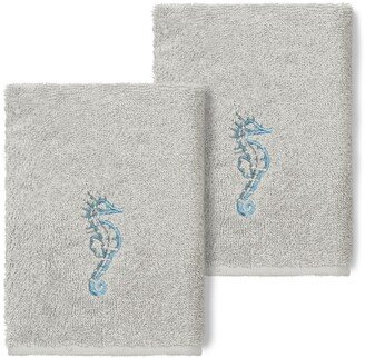 Light Gray Sofia Embellished Washcloth - Set of 2