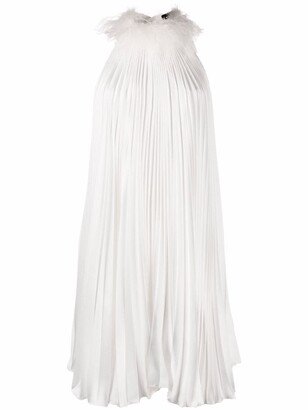 Pleated Halterneck Midi Dress