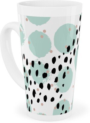 Mugs: Abstract Rain - Green Tall Latte Mug, 17Oz, Green