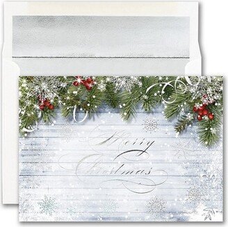 JAM Paper & Envelope JAM Paper Blank Christmas Cards & Matching Envelopes Set Snowy Sentiment 6935191