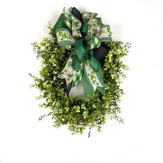 st Patrick's Day Floral Wreath, Decor, Party Front Door Wreath For Door, Eucalyptus