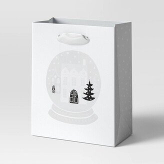 Petite Snow Globe Christmas Gift Bag White - Wondershop™