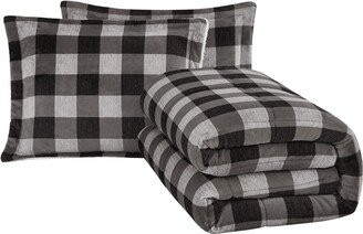 Herringbone Plaid 3 Piece Comforter Set, King