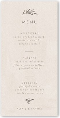 Wedding Menu Cards: Splendid Spruce Wedding Menu, Beige, 4X8 Flat Menu, Matte, Signature Smooth Cardstock, Square