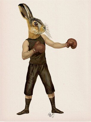 Fab Funky Boxing Hare Canvas Art - 15.5