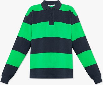 ‘Odetta’ Striped Polo Shirt - Green