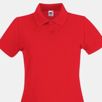 Ladies Lady-Fit Premium Short Sleeve Polo Shirt (Red)