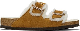 Tan Regular Shearling Arizona Sandals