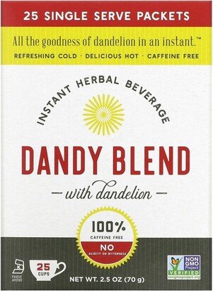 Dandy Blend Instant Herbal Beverage with Dandelion, Caffeine Free, 25 Single Serve Packets, 2.8 g Each