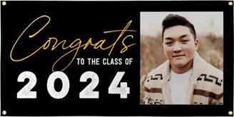 Vinyl Banners: Congrats Class Of Photo Vinyl Banner, Black