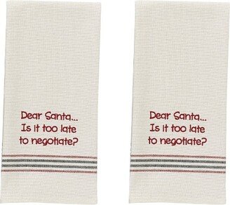 Park Designs Santa Too Late To Negotiate Dishtowels - set of 2