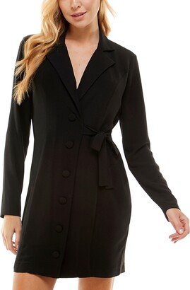 Juniors' Collared Button-Front Side-Tie Dress