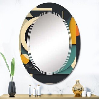 Designart 'Mid-century Retro Dimensions I' Printed Modern Midcentury Wall Mirror