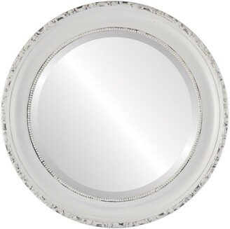 OVALCREST by The OVALCREST Mirror Store Kensington Framed Round Mirror in Linen White