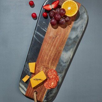 GAURI KOHLI Sulguni Marble & Wood Cutting Board