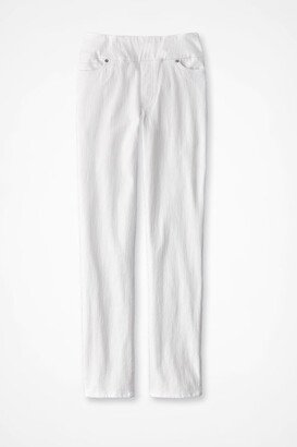 Women's Knit Denim Mid Rise Slim-Leg Ankle Jeans - White - 6P - Petite Size