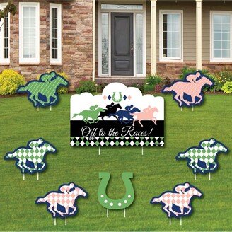 Big Dot Of Happiness Kentucky Horse Derby - Outdoor Lawn Decor - Horse Race Yard Signs - Set of 8