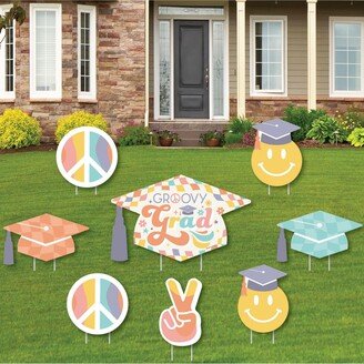 Big Dot Of Happiness Groovy Grad Yard Sign & Outdoor Lawn Decorations Hippie Party Yard Signs 8 Ct