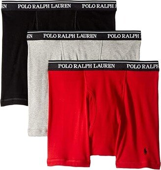 Classic Fit w/ Wicking 3-Pack Boxer Briefs (Andover Heather/RL2000 Red/Black) Men's Underwear