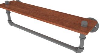 Pipeline Collection 22 Inch Ironwood Shelf with Towel Bar