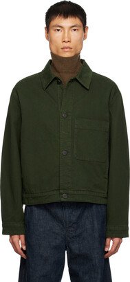 Green Boxy Trucker Denim Jacket