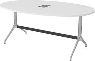 Skutchi Designs, Inc. 6 Person Oval Boat Meeting Table With Trestle Base Power And Data