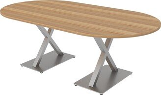 Skutchi Designs, Inc. 7X4 Racetrack Shaped Conference Table Power And Data X Shaped Bases