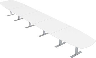 Skutchi Designs, Inc. 22' Modular Powered Arc Boat Conference Table With Metal T-Bases 22X4