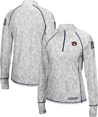 Women's White Auburn Tigers Oht Military-Inspired Appreciation Officer Arctic Camo 1/4-Zip Jacket