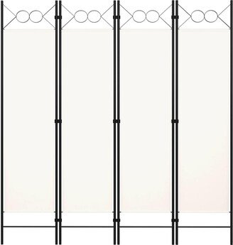 4-Panel Room Divider Cream White 63