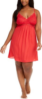 Plus Size Lace Chiffon Nightgown, Created for Macy's