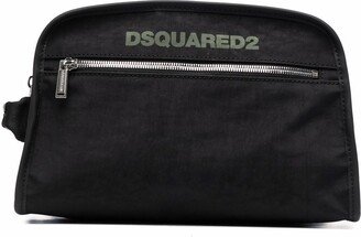 Logo-Print Zipped Wash Bag