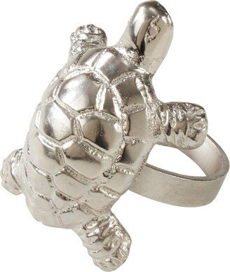 Saro Lifestyle Turtle Napkin Ring, Silver (Set of 4)