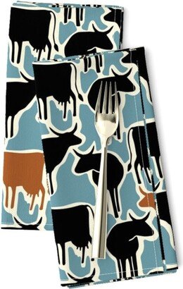 Cattle Steer Dinner Napkins | Set Of 2 - Down Home By Fernlesliestudio Cowboy Cowgirl Rustic Country Cloth Spoonflower