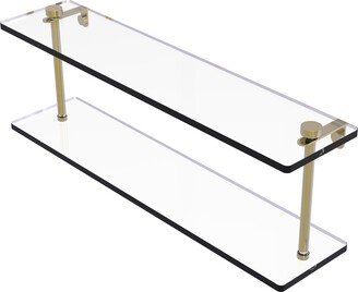 22 Inch Two Tiered Glass Shelf